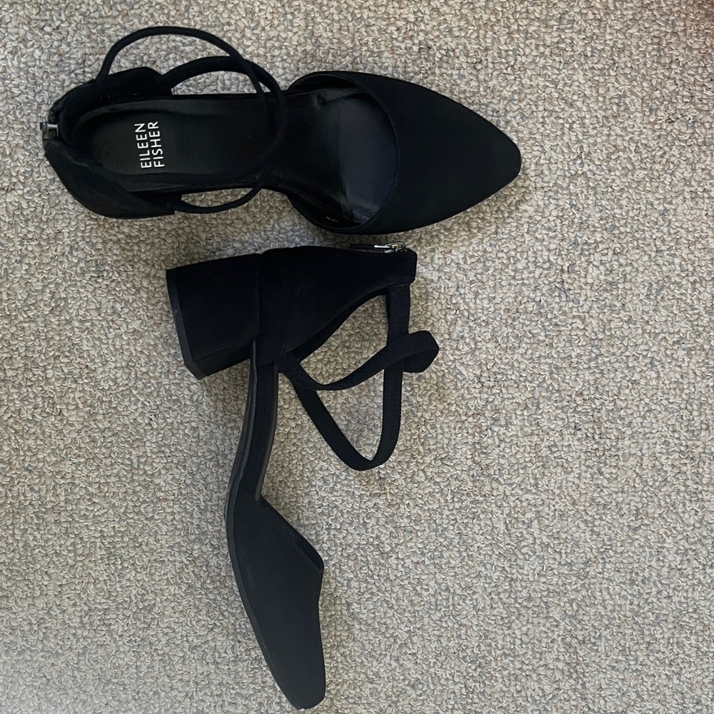 Eileen Fisher Black Strappy Heels